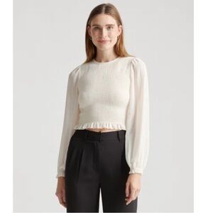 Quince Cream Long Sleeve Top